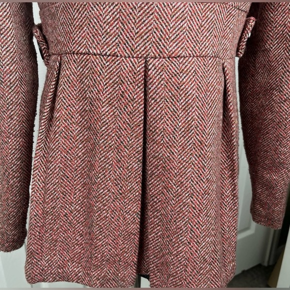 Needle & Thread Double Breasted Herringbone Tweed Pea Coat Womens Size M - Picture 7 of 9